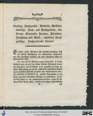 Rede bei dem Antritt des Rektorats Ao. MDCCLXVII.