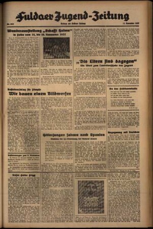 Zweite Ausgabe vom Donnerstag, den 11. November 1937.