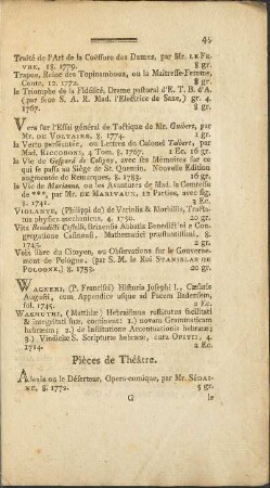 Piéces de Théâtre.