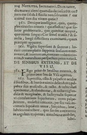 De Sensibus Externis, Et De Visu. - Generationis Functio.