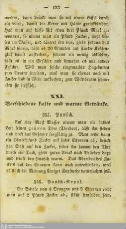 XXI. Verschiedene kalte und warme Getränke
