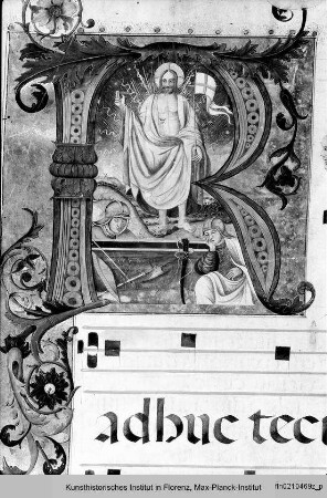 Antiphonar? : Historisierte Initiale R: Auferstehung Christi