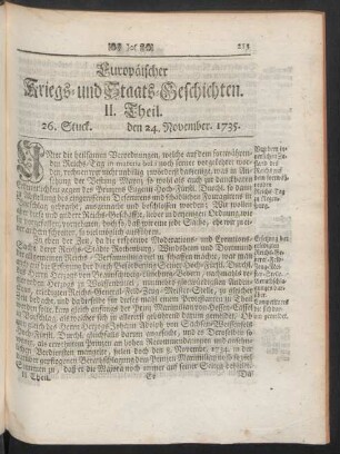 26. Stuck. den 24. November. 1735.