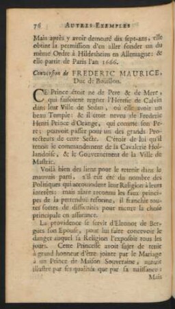 Conversion de Frederic Maurice, Duc de Bouillon