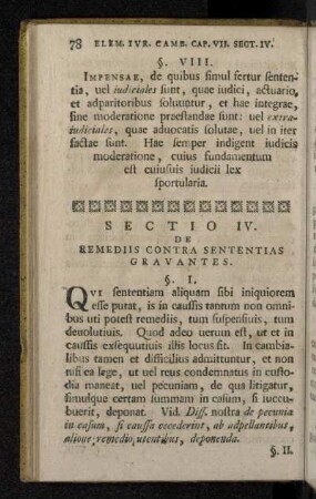 Sectio IV. De Remediis Contra Sententias Gravantes.