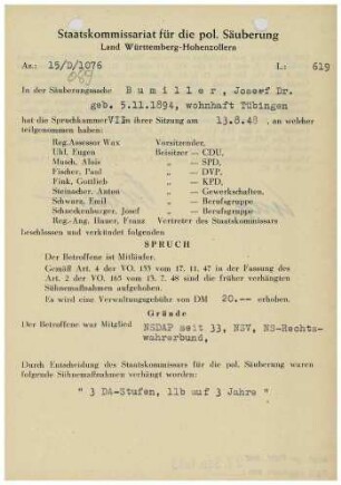 Bumiller, Josef, Dr.