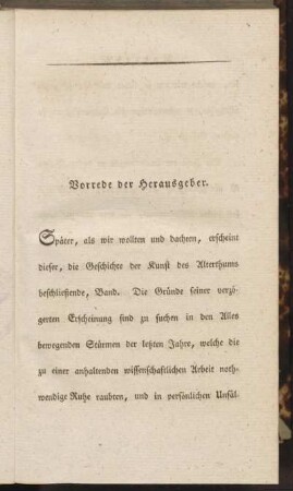 Vorrede der Herausgeber.