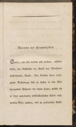 Vorrede der Herausgeber.
