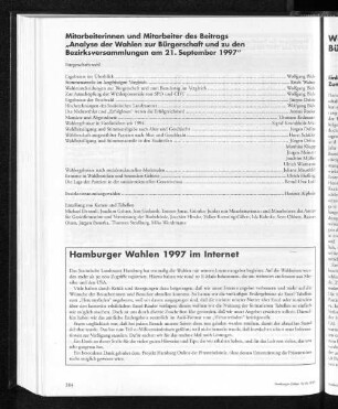 Hamburger Wahlen 1997 im Internet