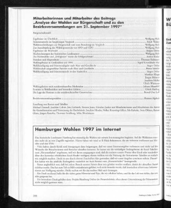 Hamburger Wahlen 1997 im Internet