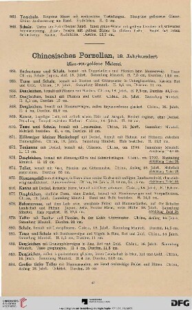 Chinesisches Porzellan, 18. Jahrhundert (Nr. 864-903)