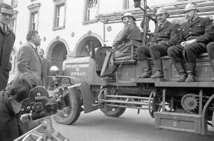 Drehaufnahmen des Südwestfunks für die Fernsehserie "Marschmusik für Einzelgänger".