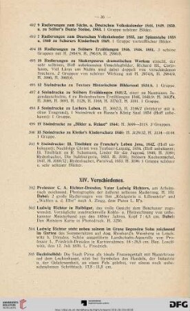 XIV. Verschiedenes (Nr. 502-557)