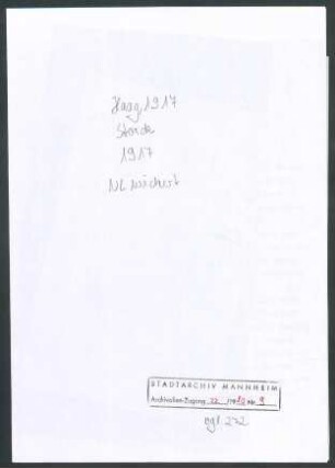 Storck, W[illy] ]Friedrich], Karlsruhe, Schriftwechsel mit Wichert