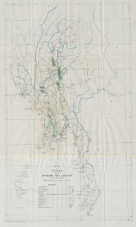 Map of Burma showing divisions and districts