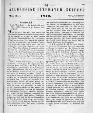 Becker, K. F.: Der deutsche Stil. Frankfurt a. M.: Brönner 1848