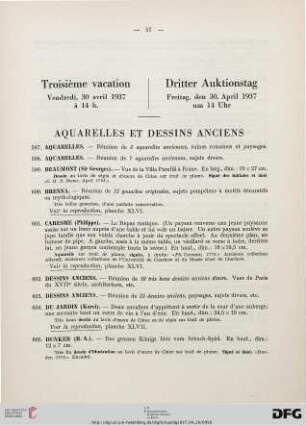 Dritter Auktionstag: Freitag, den 30. April 1937, um 14 Uhr
