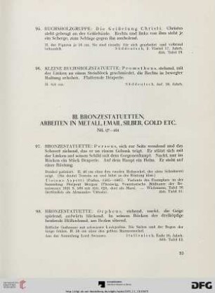 III. Bronzestatuetten (Nr. 97-161)