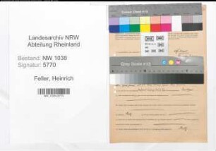 Entnazifizierung Heinrich Feller , geb. 17.11.1915 (Tiefbauingenieur)