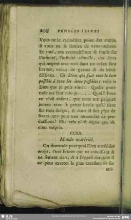 CCXX. Monde matériel