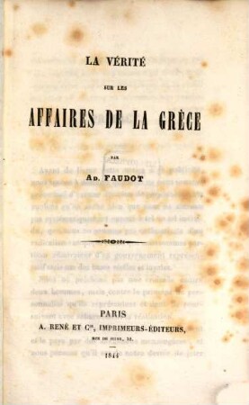 La verité sur les affaires de la Grèce