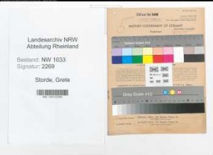Entnazifizierung Grete Storde , geb. 17.10.1920 (Angestellte)