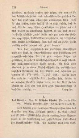 324-332 [Rezension] Schmidt, Wilhelm, Das Gewissen