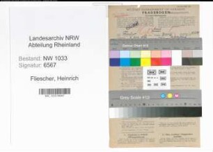 Entnazifizierung Heinrich Fliescher , geb. 06.07.1892 (Polizist)