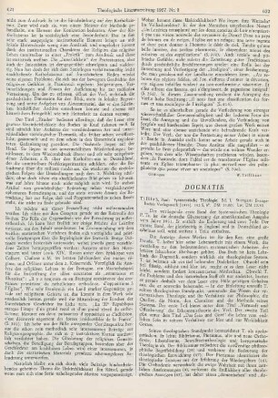 622-624 [Rezension] Tillich, Paul, Systematische Theologie; Bd. I