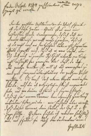 [Faksimile: Der erste bekannte Brief Hoffmanns, 1794 an Hippel geschrieben]