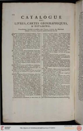Verlagsanzeige: Catalogue des livres [...]