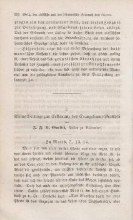 310-322 Kleine Beiträge zur Erklärung des Evangeliums Matthäi