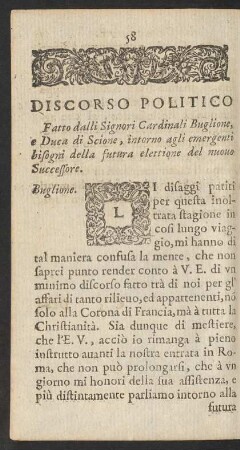 Discorso Politico. Discorso Quarto