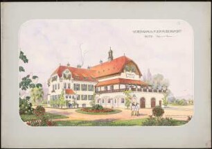 Vereinshaus für einen Ruderverein: Perspektivische Ansicht