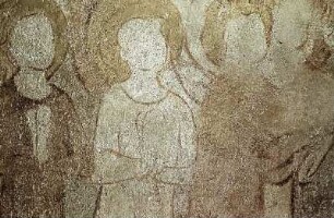 Die vier Erzengel (?) vor Gottvater