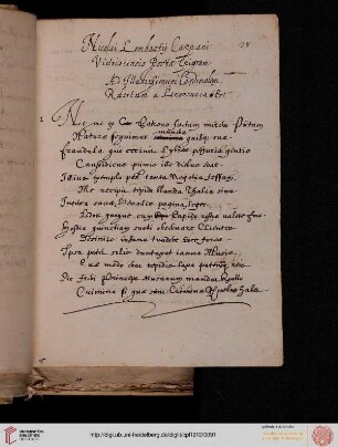Nicolaus Lombartius, Carmina et epigrammata