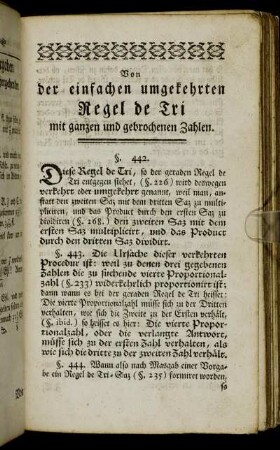 Von der einfachen umgekehrten Regel de Tri mit ganzen und gebrochenen Zahlen.