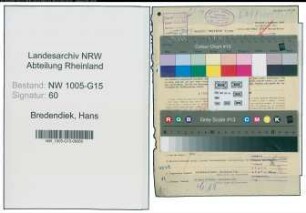 Entnazifizierung Hans Bredendiek , geb. 11.12.1912 (Webmeister)