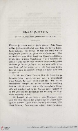 Claude Perrault, geboren im Jahre 1613, gestorben im Jahre 1688