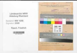 Entnazifizierung Friedrich Rasch , geb. 13.03.1906 (Arbeiter)