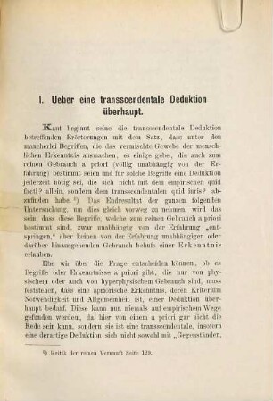 Kant's Deduktion der reinen Verstandesbegriffe