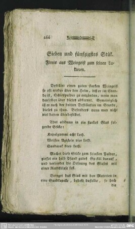 Sieben und fünfzigstes Stük. Firnis aus Weingeist zum feinen Lakieren