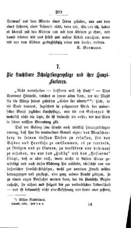 Die fruchtbare Schulgesangespflege und ihre Haupt-Factoren
