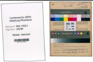 Entnazifizierung Heinrich Weber, geb. 16.11.1894 (Arbeiter)