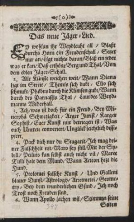 Das neue Jæger=Lied.
