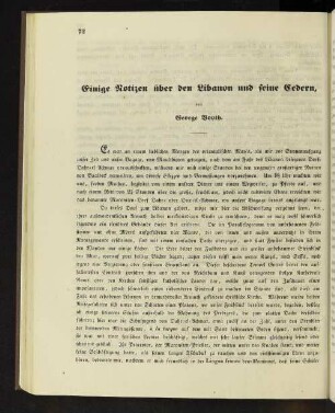 Einige Notizen über Libanon und seine Cedern, von George Booth.