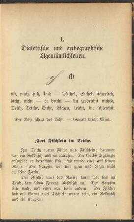I. Dialektische und orthographische Eigentümlichkeiten