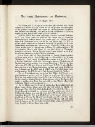 Die letzten Gefechtstage des Regiments