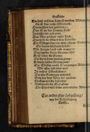 Ein ander alter Lobgesang/ von der Aufferstehung Christi..
