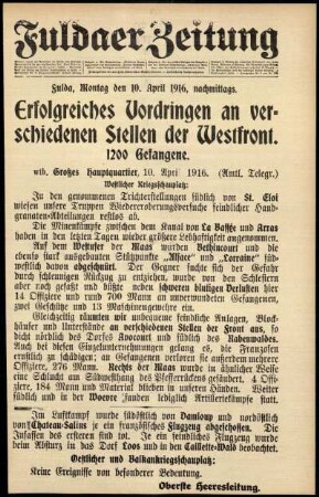 Ausgabe vom Montag, den 10. April 1916.
